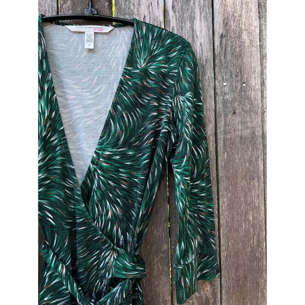 DIANE VON FURSTENBERG Julian Mid-Length 100%Silk Jersey Wrap Dress Sz 10 LNWOT